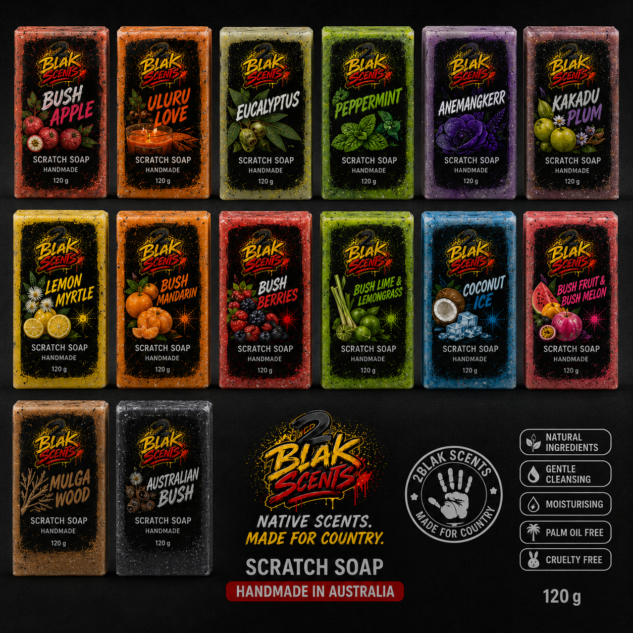 2blak Scents Scratch Soap Range - Large